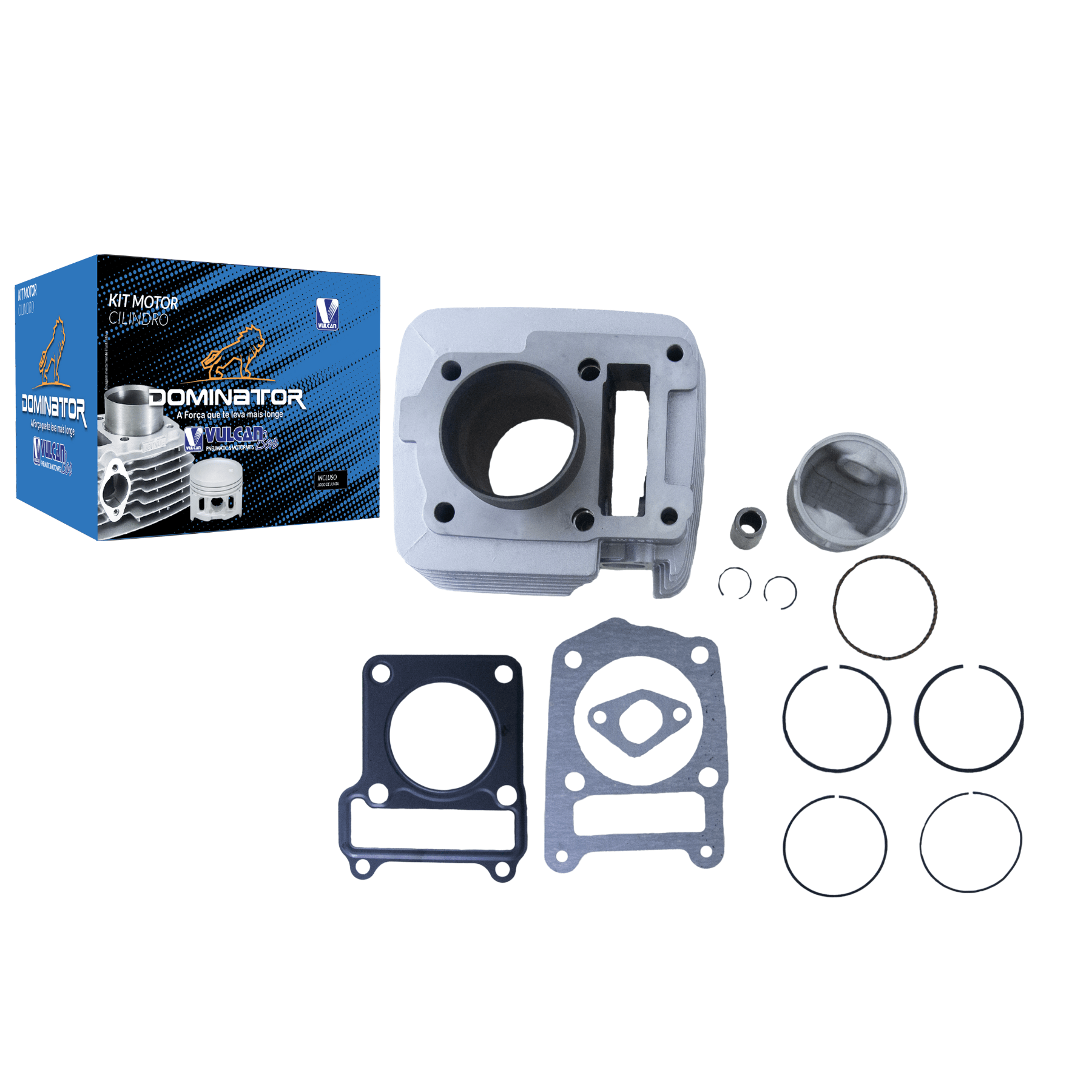 Kit cilindro do motor p/ moto yamaha ybr 125 i/ed 17/24 (compl. c/ kit "a" de juntas) pino 15mm